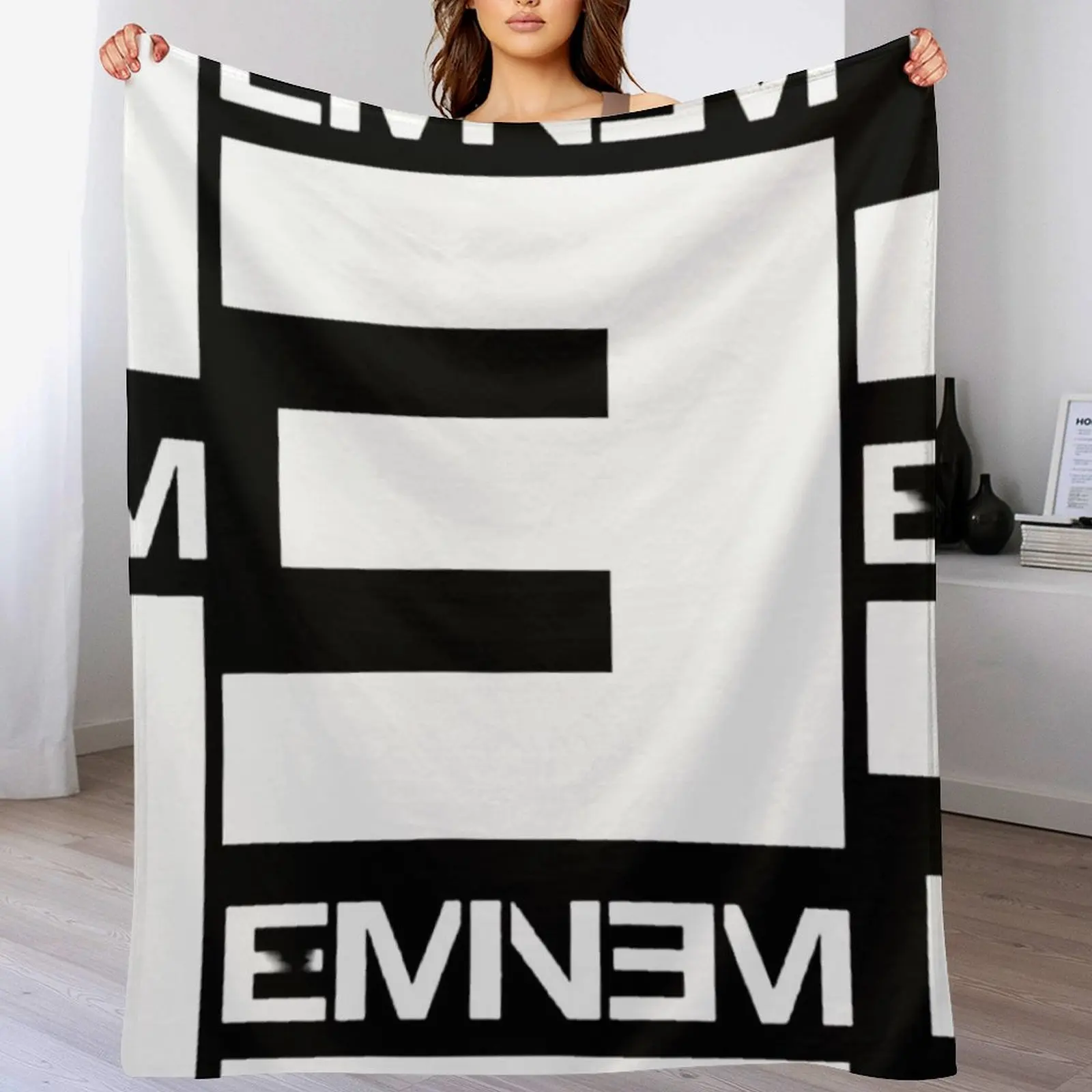 E Eminem Throw Blanket Foldable Soft Warm Blanket for Outdoor Use