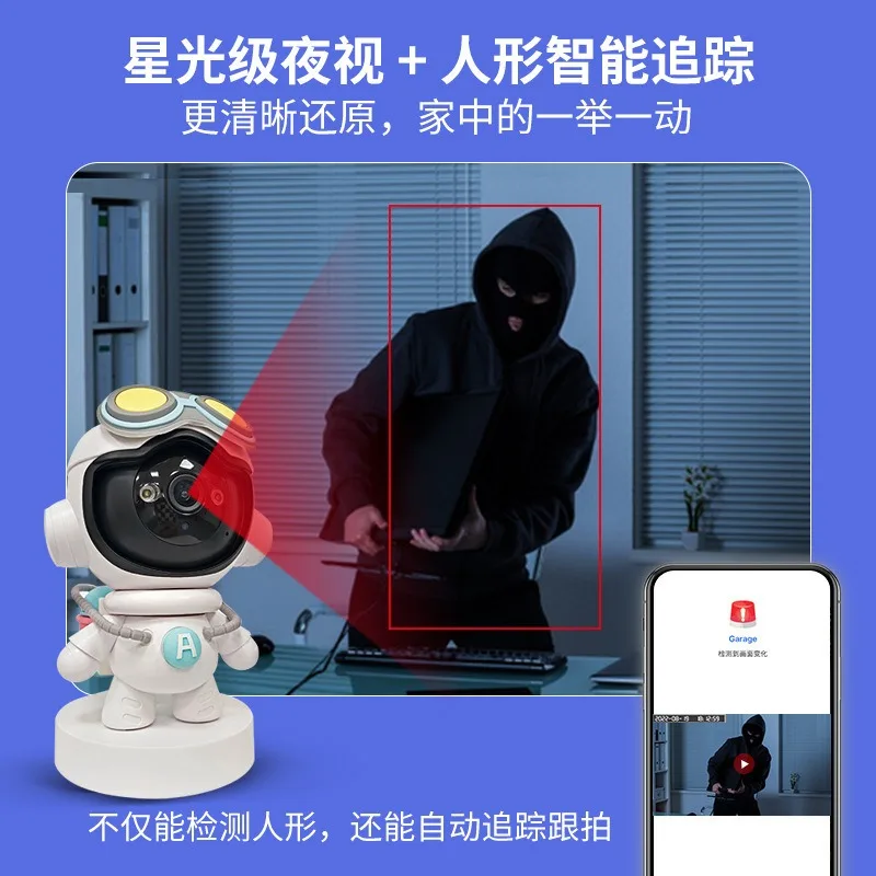 New 5G dual-frequency 360 ° panoramic home monitoring high definition night vision full color dual-screen