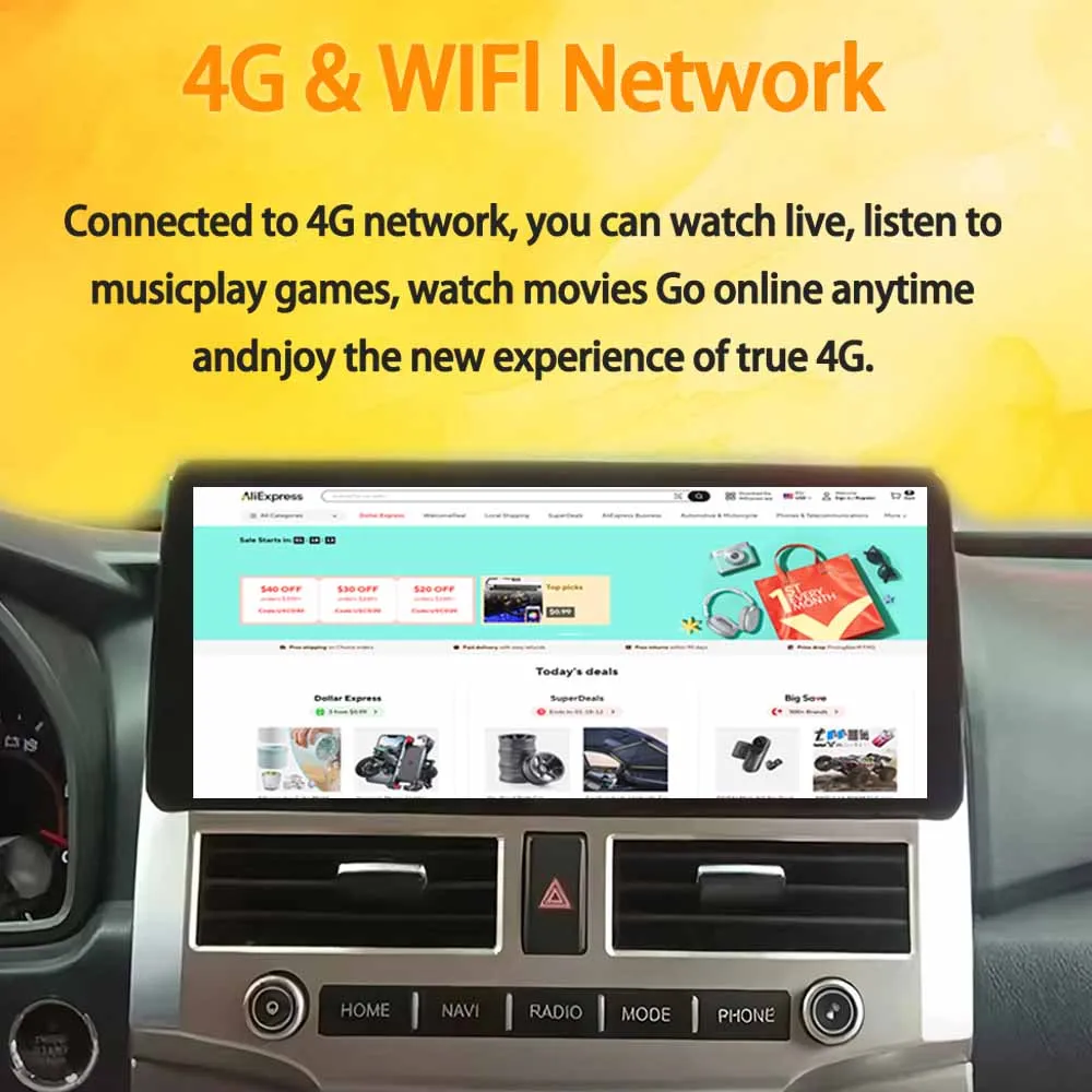 شاشة QLED تعمل باللمس 12.3 بوصة أندرويد 15 لسيارة تويوتا هايلاندر 2009 - 2014 راديو السيارة نظام تحديد المواقع والملاحة الوسائط المتعددة 4G WIFI BT CarPlay