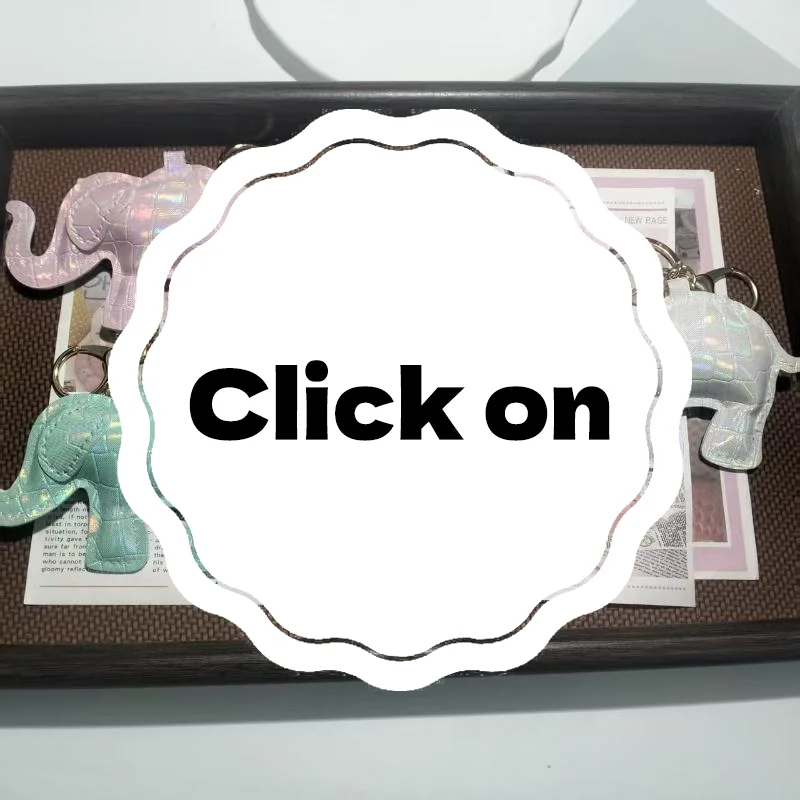 Cute Elephant Keychain Holographic Crocodile Pattern PU Leather For Backpack Decor Animal Lovers Gifts