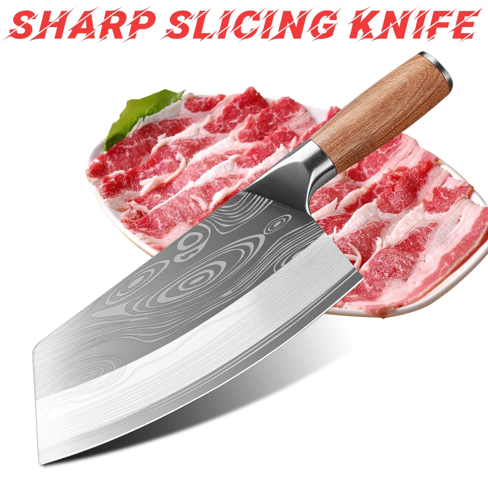 

Kitchen Knives Stainless Steel Meat Chopping Cleaver Fish Vegetables Slicing Butcher Knife Japanese Chef Knife Lightweight