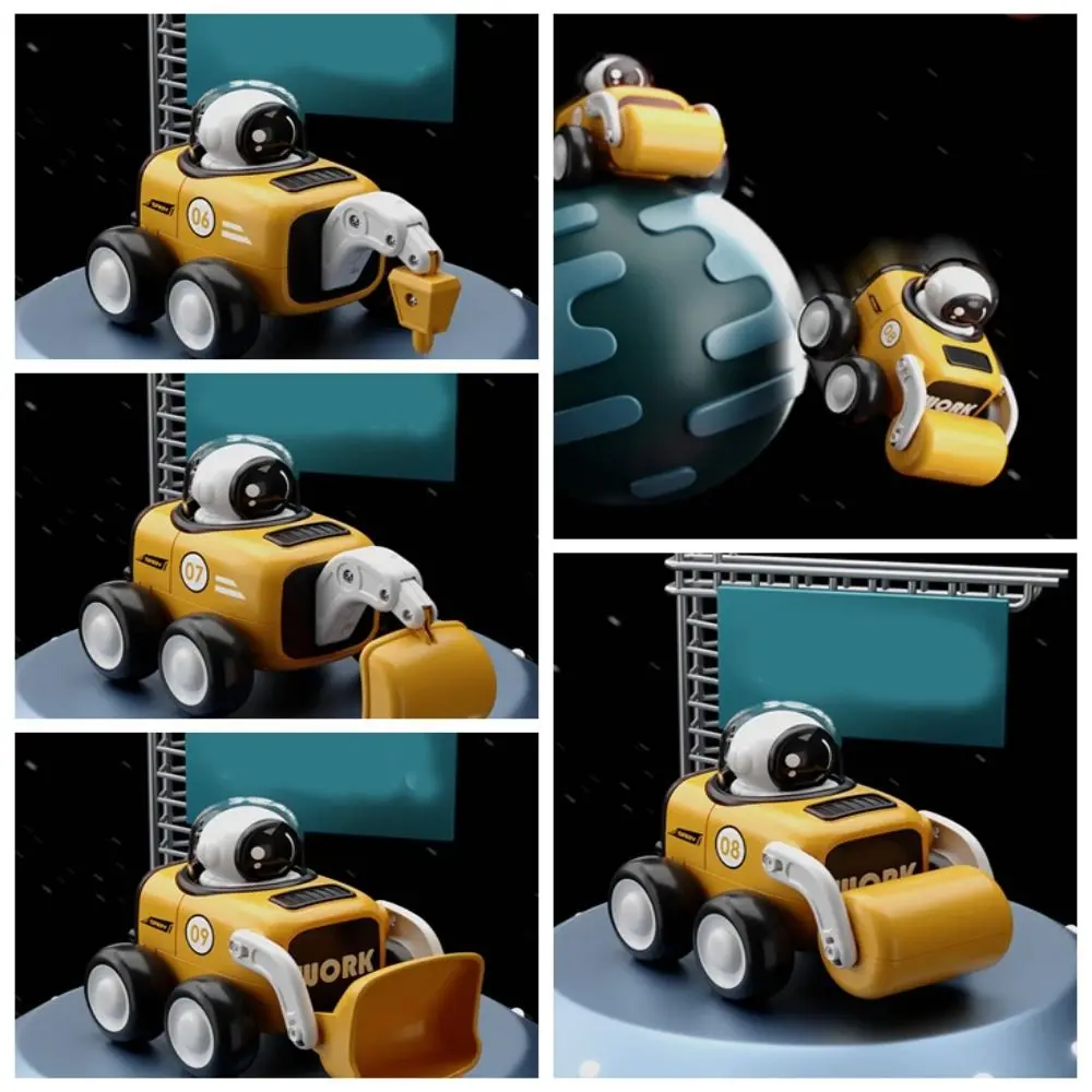 Abs Plastic Astronaut Inertial Engineering Vehicle Smooth Round and Smooth Bulldozer Toy Car Abrasion Resistant Girl