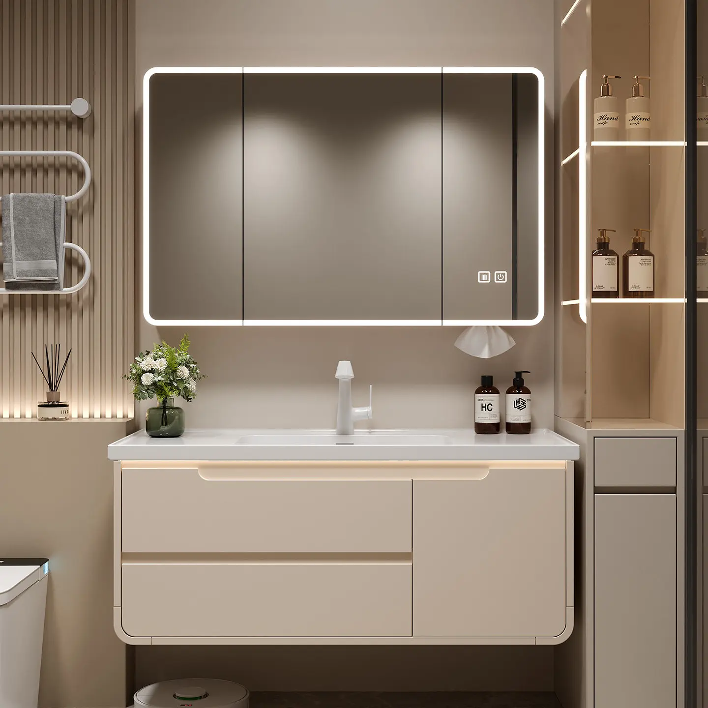 Luxury Modern Bathroom Cabinet Storage Drawers Paper Space Saver Partitions Display Cupboard Organizer Gabinete Room Furniture