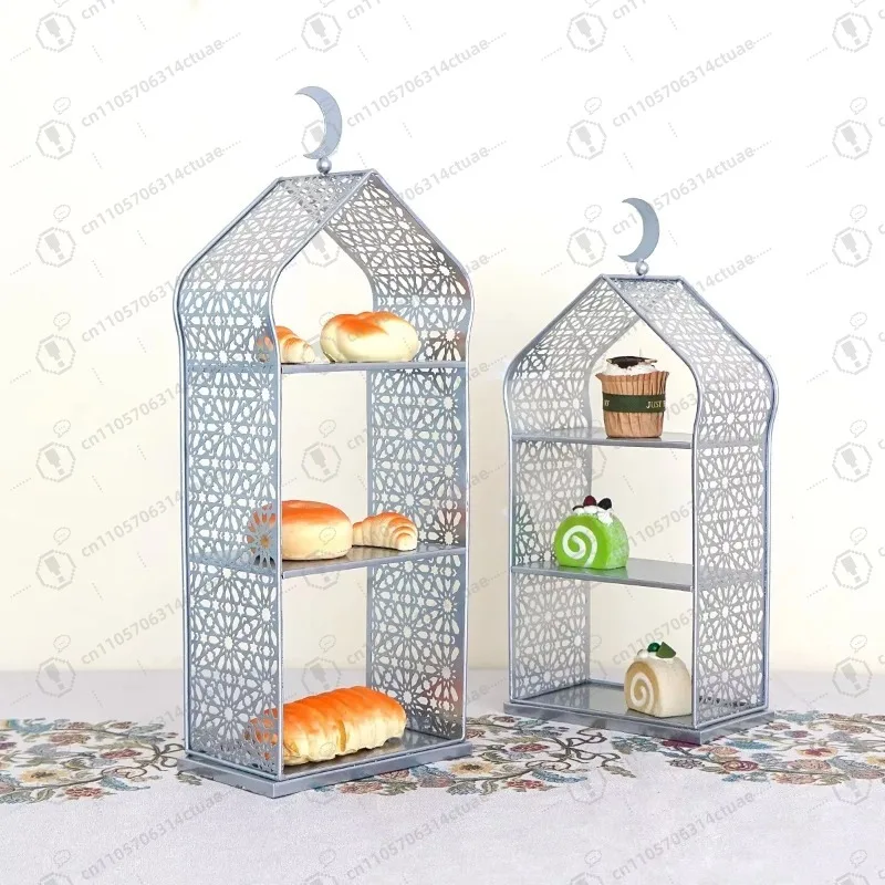 

Ramadan minaret food rack, metal dessert rack, family gathering, Islamic holiday decoration