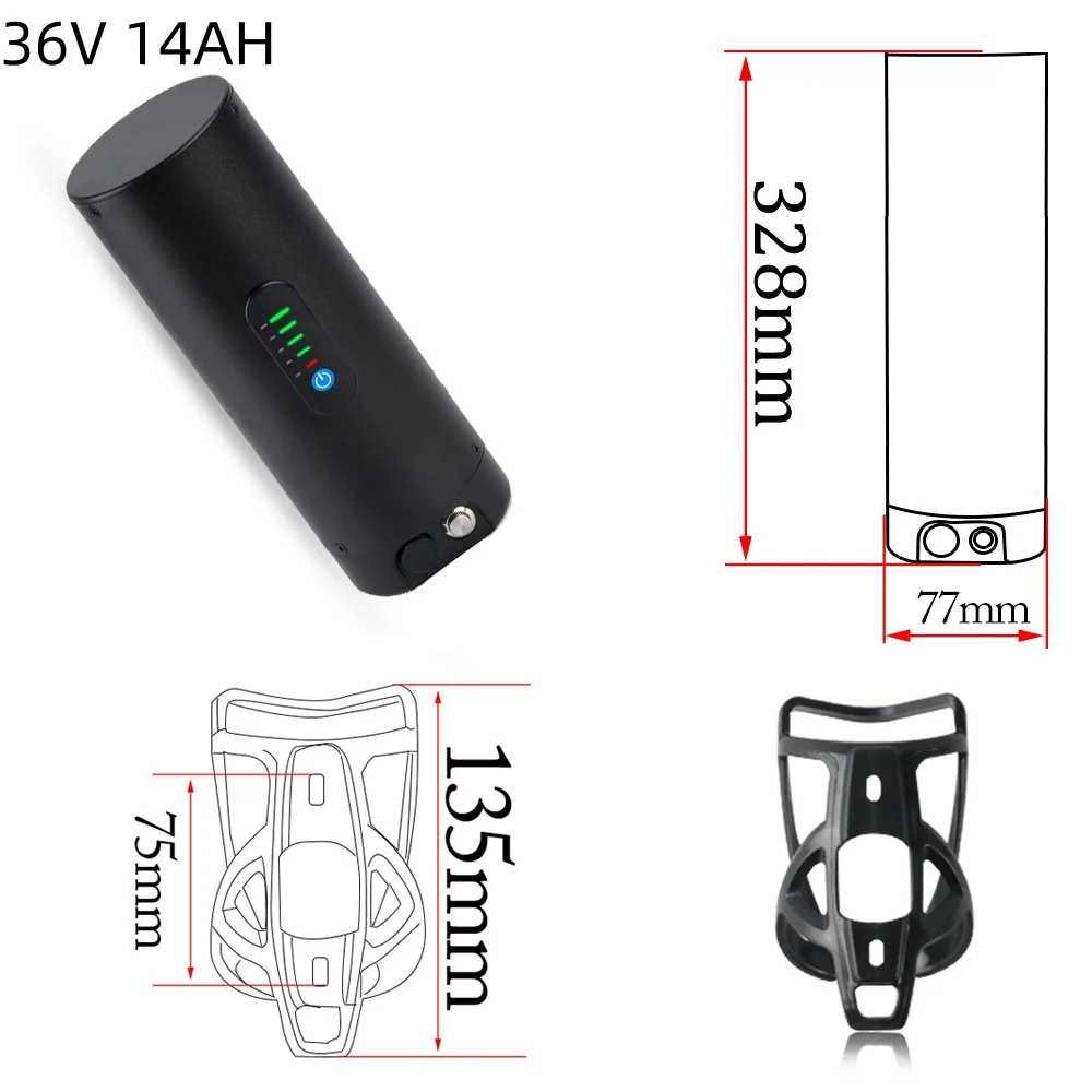 36v 10.5ah Bottle EBike Battery 48V 36V 7Ah 10.5Ah 9Ah Electric Bicycle18650 Batteries Pack for 250W 350W 500W Motor Kit