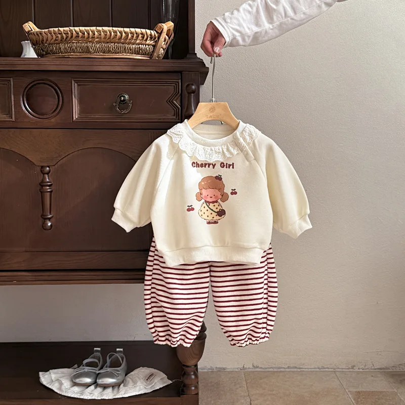 

Baby clothes spring outfit for girls, new one-year-old infant two-piece set for spring and autumn outings