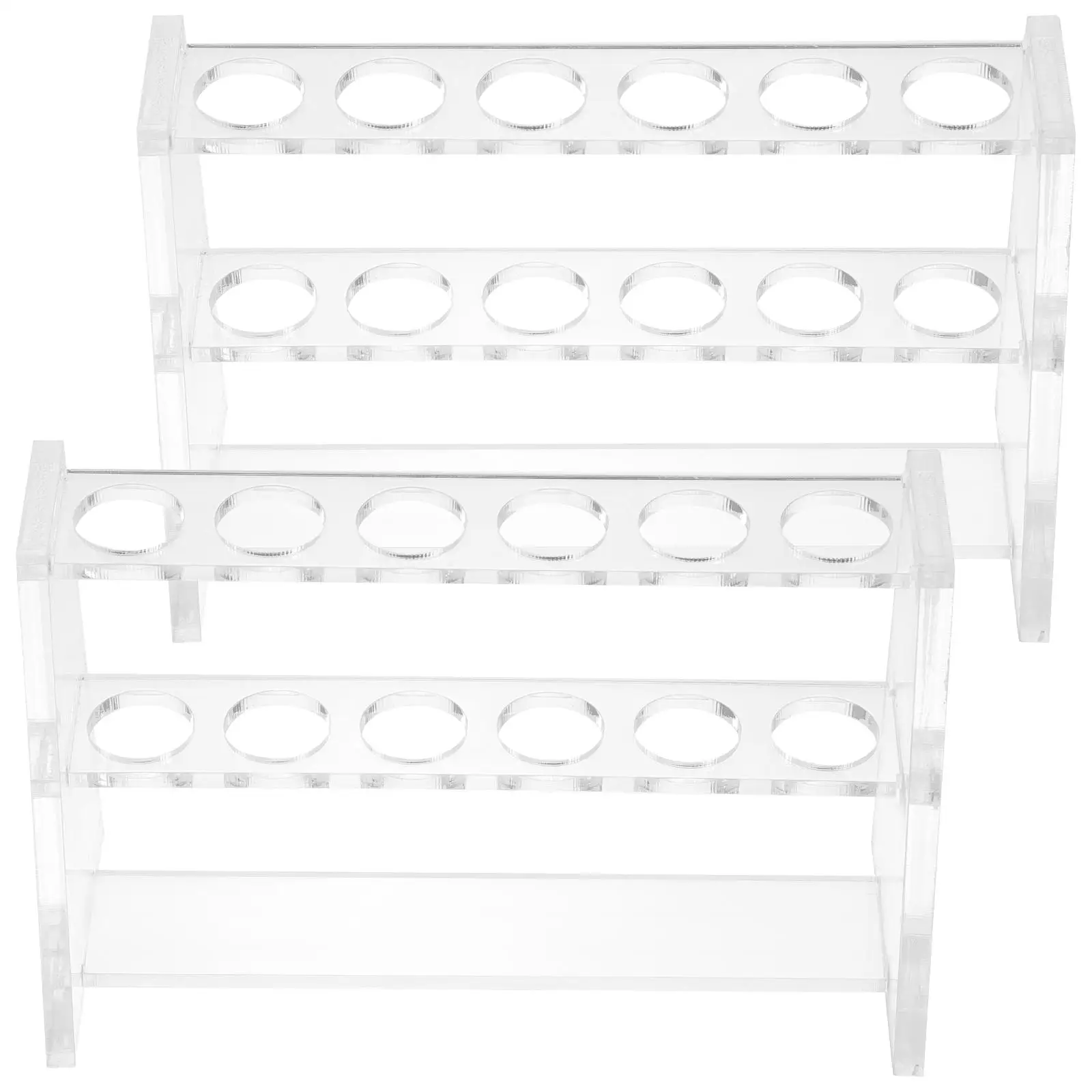 

2Pcs Test Tube Rack Transparent Acrylic Laboratory Holder Stand Clear ganizer Test Tube Container Professional Lab