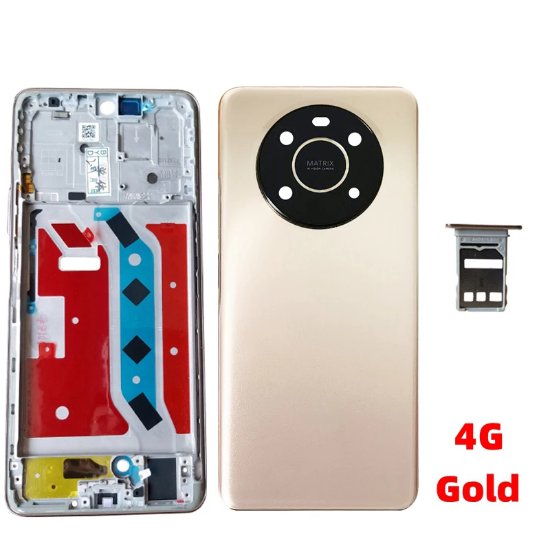 Full Housing Chassis For Honor Magic4 Lite 5G/4G LCD Front Frame + Rear Back Battery Cover Housing With Volume Button + Sim Tray