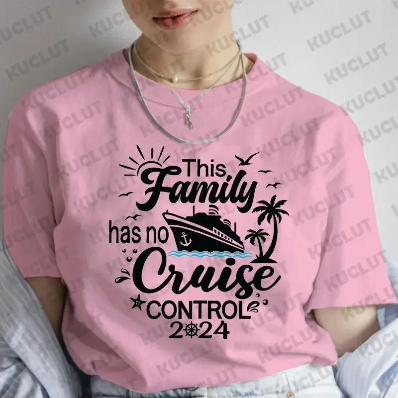 Family Cruise 2024 T-shirts for Women Men Clothing This Family Has No Cruise Control Tshirts Family Trip Matching Tee Shirt Tops