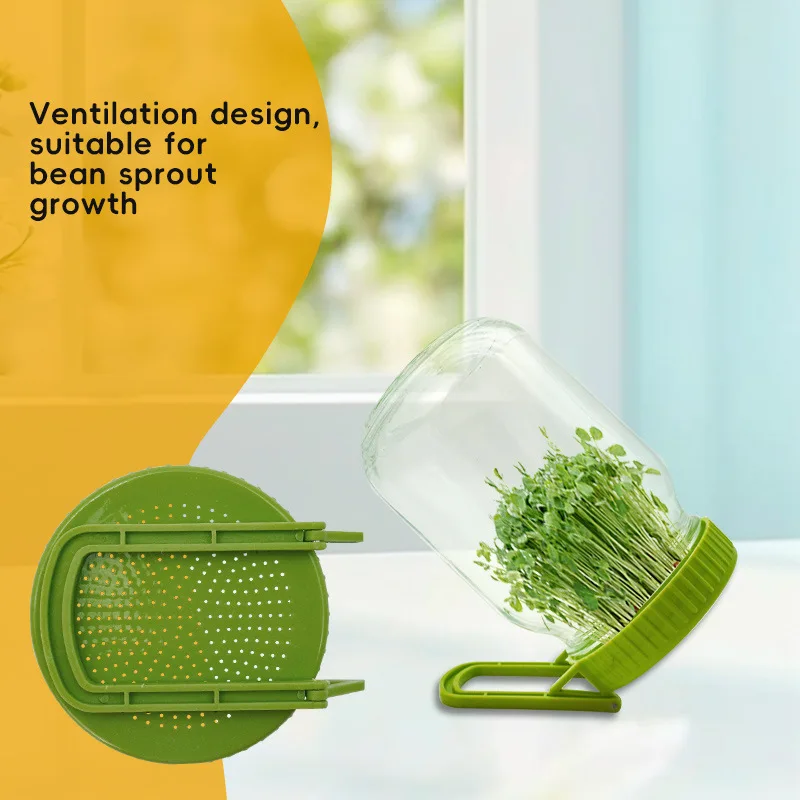 1Pcs Germination Jar Lid with Stand for Easy Seed Sprouting Bean Sprouter Kit for Home Gardening Safe Material