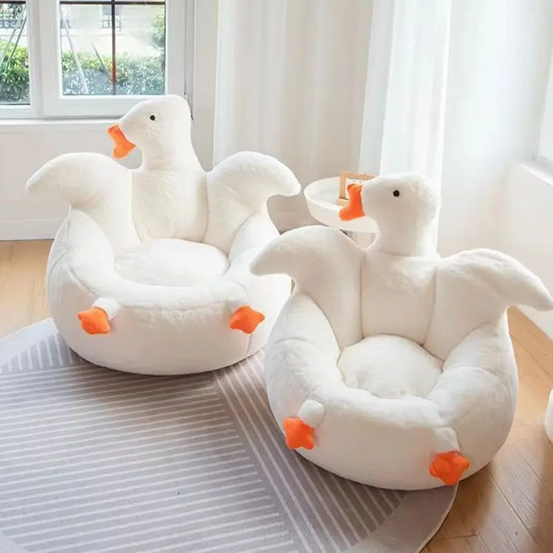 IUTOPO Bedroom Can Lie Down or Sleep Single Casual Bean Bag Lazy Sofa Cute Cartoon Swan Shape Home Leisure Sofa Tatami Balcony