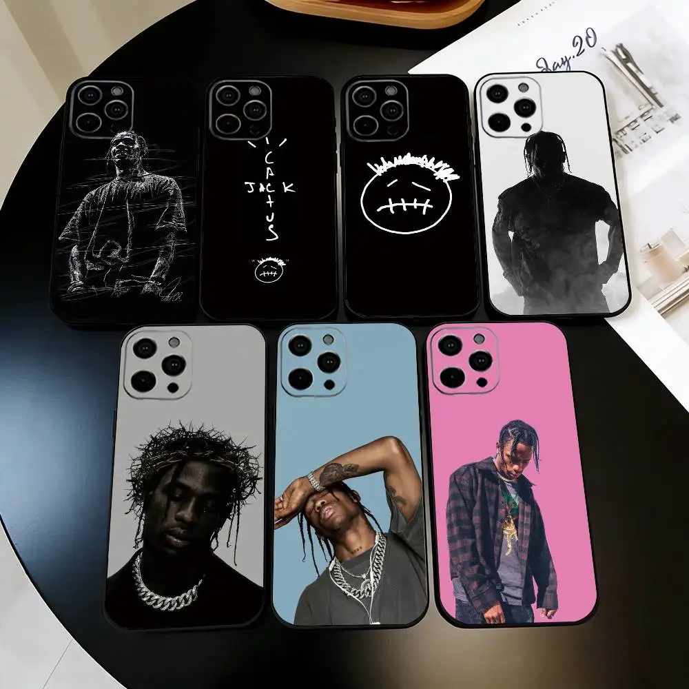 

T-Travis S-ScottS Singer Phone Case For iPhone 17, 16,15,14,13,12,11 Plus,Pro Max, Others Soft Black Cover