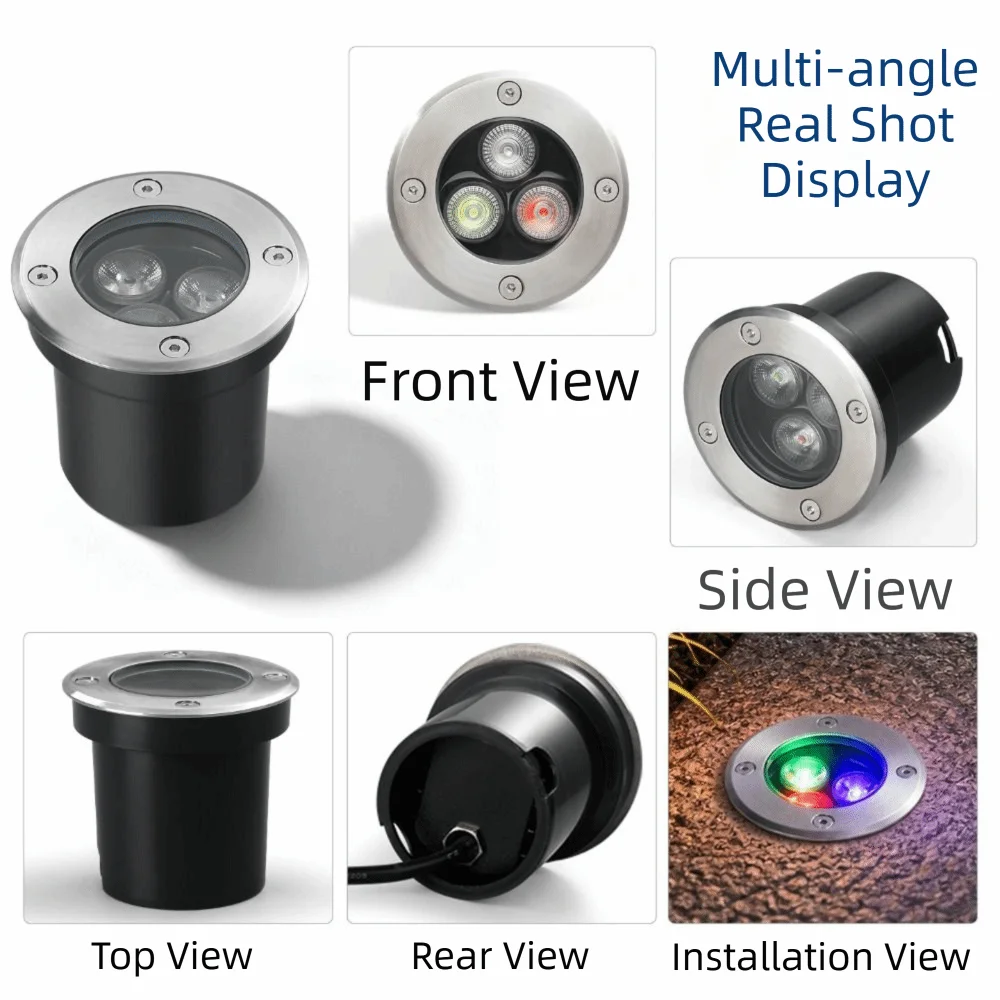 1W/3W/5W/6W/9W Embedded Star Light Warm/White/Color Light IP65 Outdoor Waterproof Step Light 3000K Aluminum