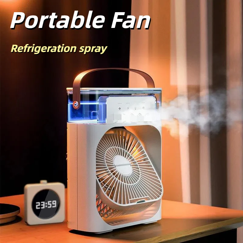 

3 In 1 Portable Humidifier Fan Air Conditioners USB Electric Fan LED Night Light Water Mist Fun Air Cooler Humidifie For Home