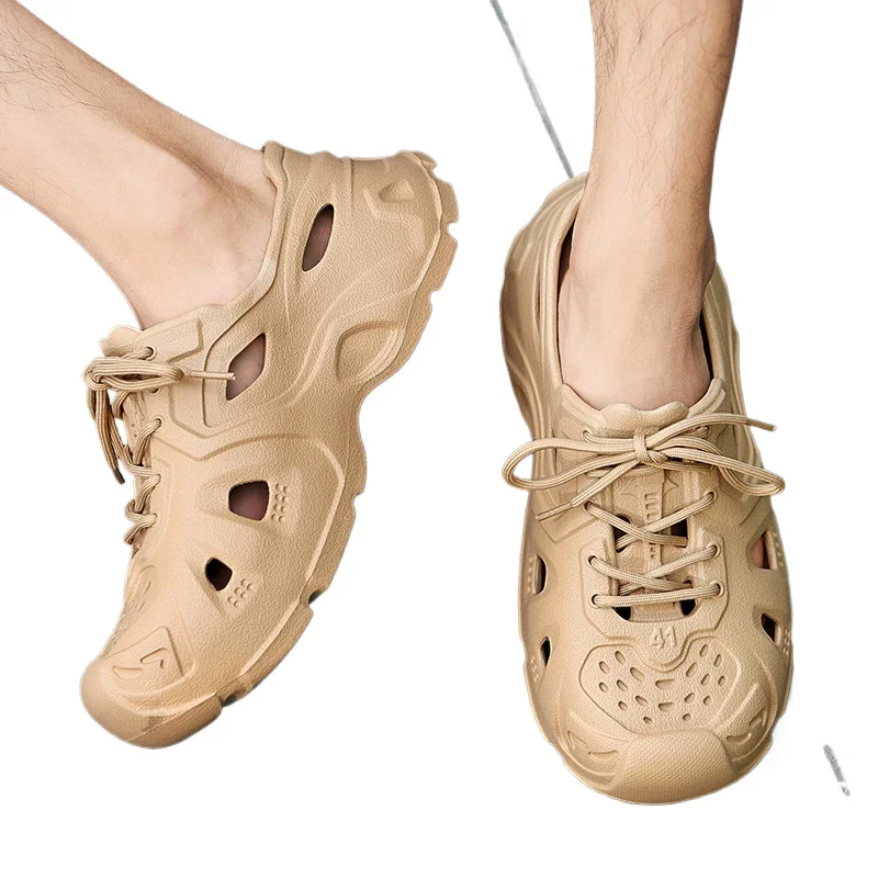 Летние мужские сандалии из натуральной кожи, мужская повседневная обувь, уличные мужские тканые тапочки для мужчин, пляжная обувь Yezzy, римская обувь, большие размеры 45