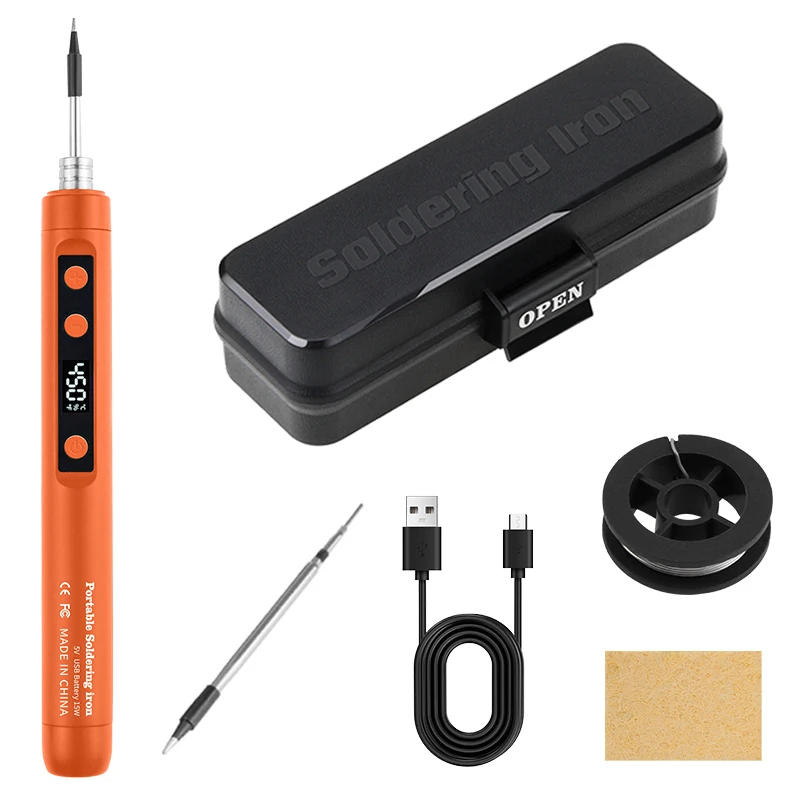 USB-soldeerbout mini kleine soldeerboutset draagbare huishoudelijke type-C-interface 800mAh-batterij Verstelbare temperatuur