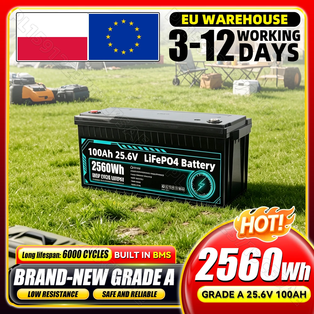 24V 100Ah 150Ah Lifepo4 Lithium-Batterie, eingebautes BMS, wiederaufladbare LFP-Batterie, für Wohnmobile/Camping, Solar, Marine, Overland/Van, Off-Grid