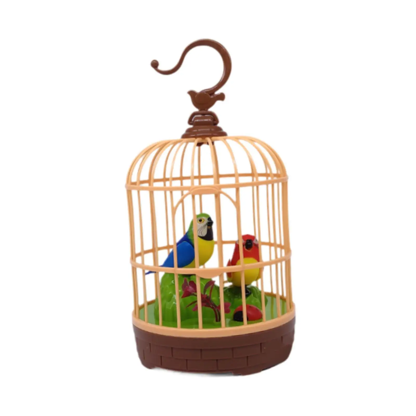 Singing Bird in Cage Room Accessory Voice Activated Induction with Melodic Sounds Gifts Chirping and Motion for Baby 4.2” x 7.8”