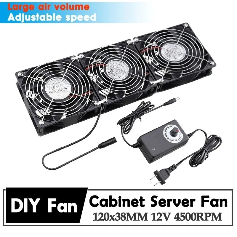 120mm 4500RPM Server Fan 120x38mm 179CFM DC24V Dual Ball Bearing for BTC Cabinet