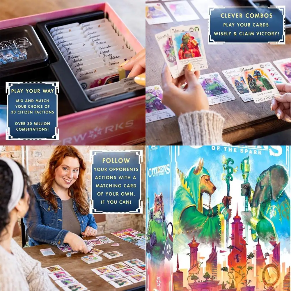 

The Spark: A Strategy Card Drafting Game with Fantasy Sci-fi Creatures for 1-5 Players, Ages 14+, 45-60 Min