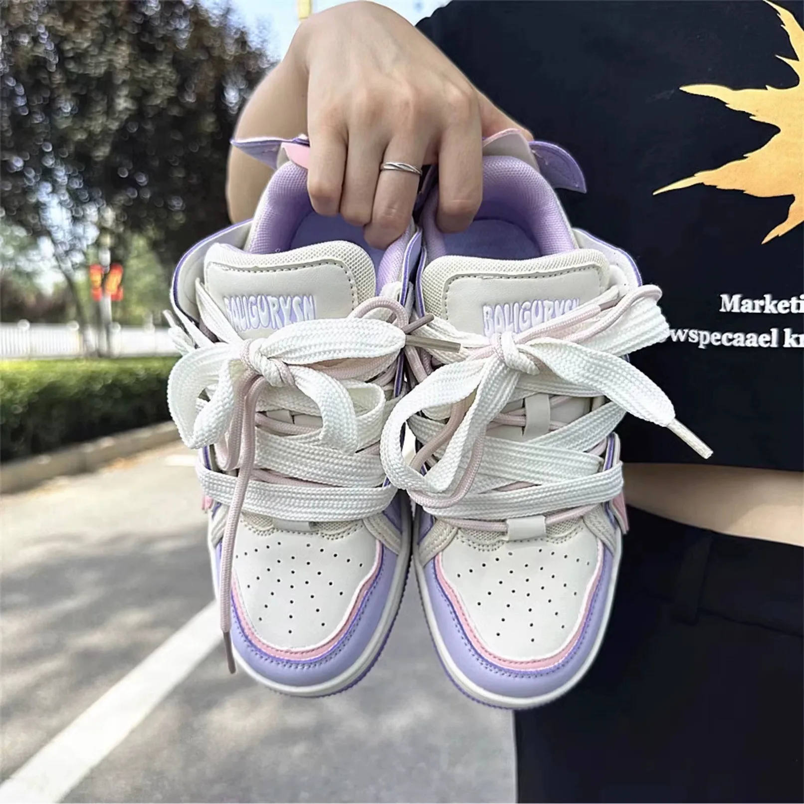 2023 New Casual Letter Board Shoes for Women Korean Version Flat Multicolor Sports Shoes Female Sport Vulcanized Shoes