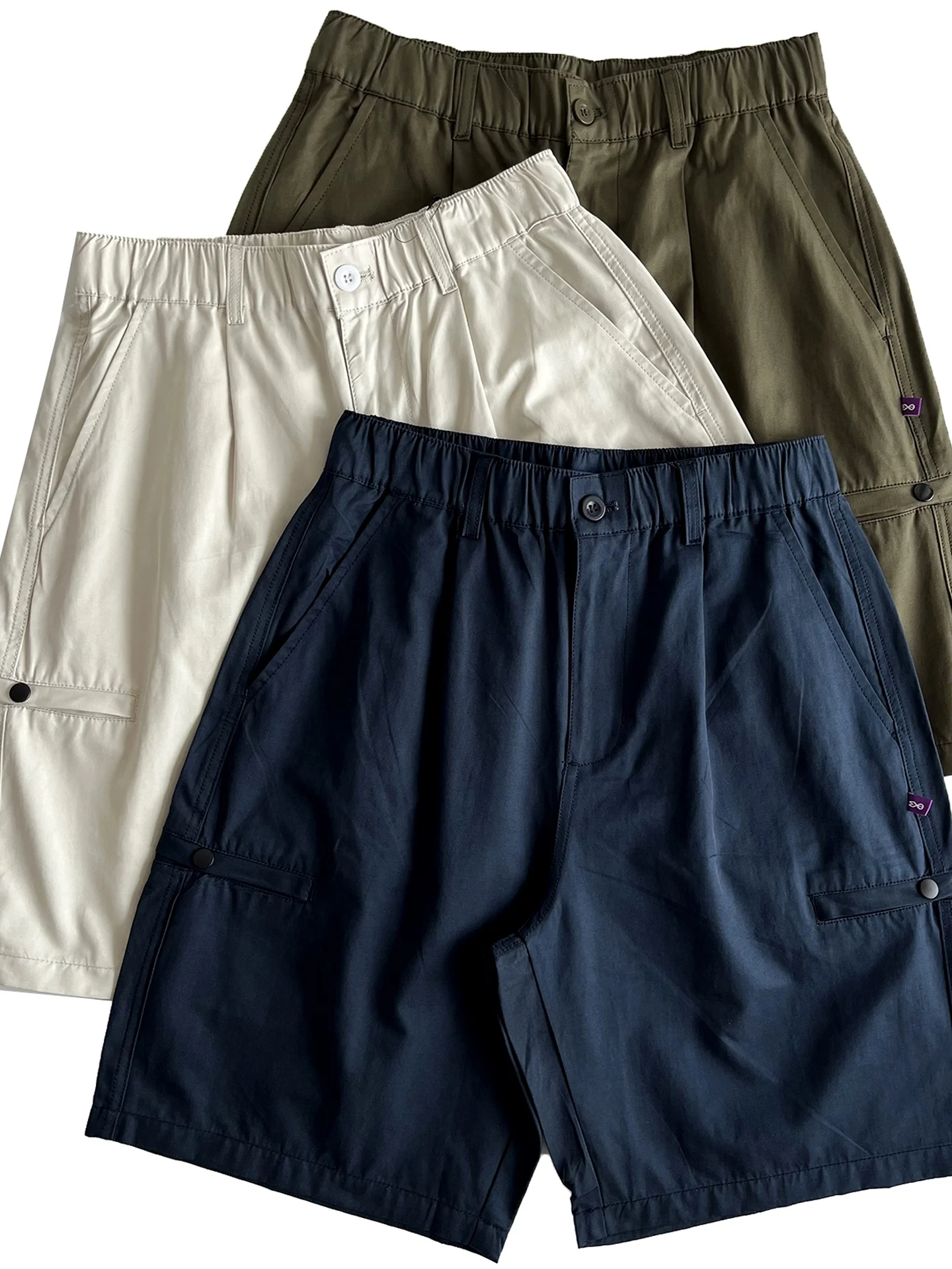 Retro Washed Workwear Shorts Loose Fit Five-Pocket Men's Summer Fashion Brand Quality Cotton Blend Straight Leg Casual Shorts