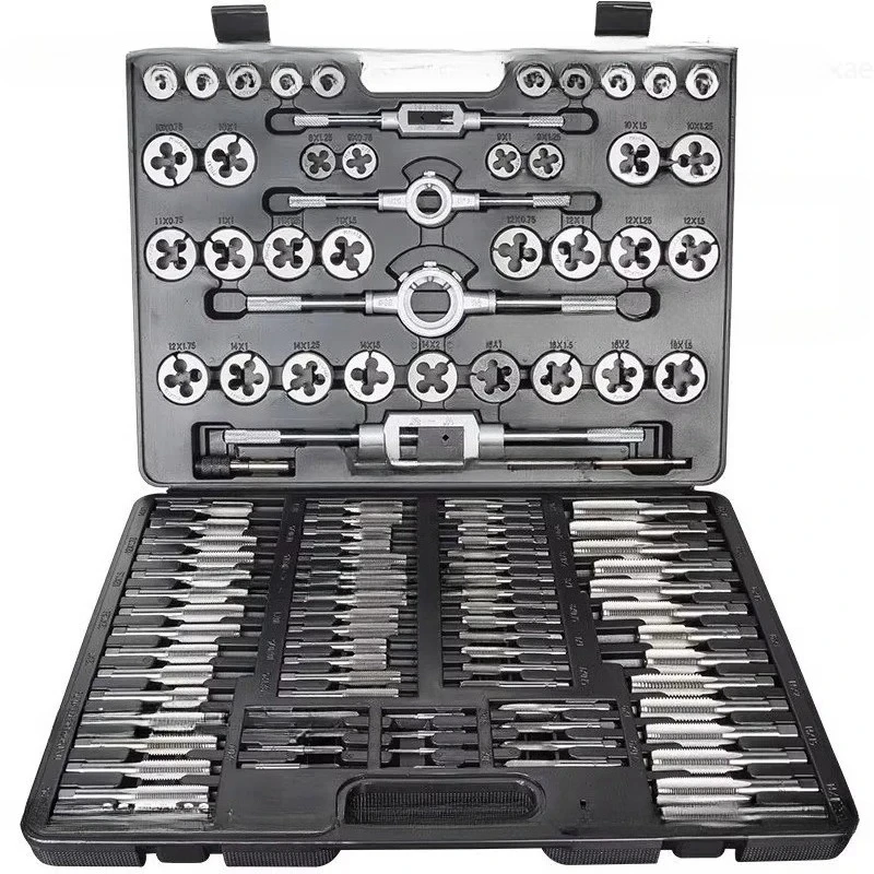 

Tap plate tooth set steel 60 pieces 110 pieces metric inch wire tapper with tapping wrench winch combination