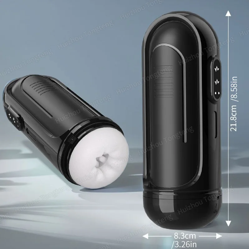 Dual-Pressure Electric Male Masturbator with 10 Vibration Modes and Dual Motors Pocket-Sized Vaginal Sex Machine for Men
