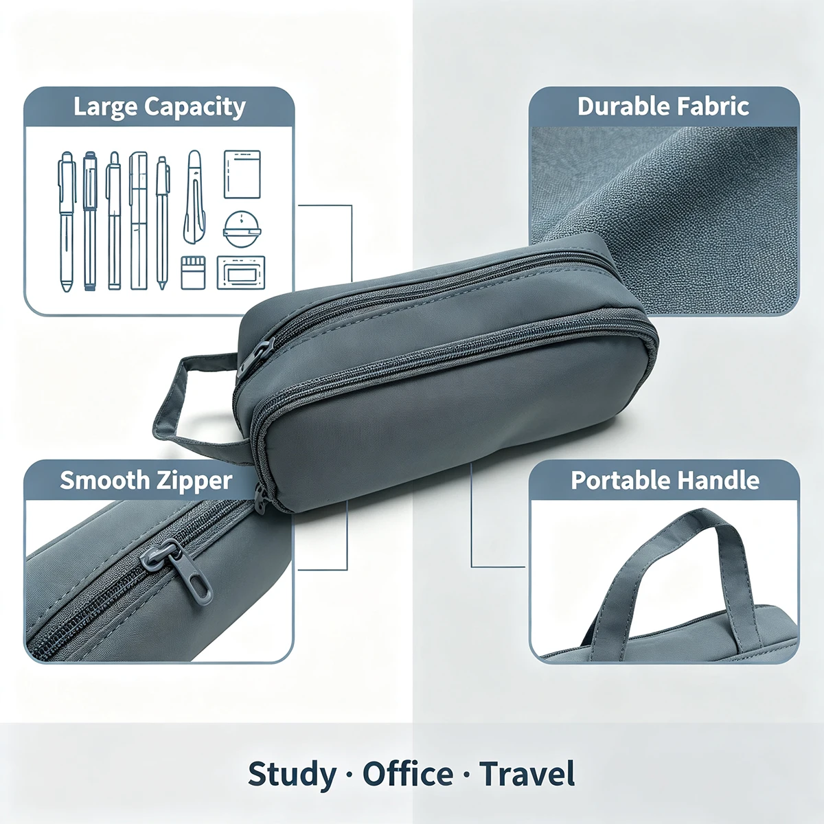 Aesthetic Large Pencil Case Pouch - Büyük Kapasiteli Kalem Kutusu, Estetik Şeffaf