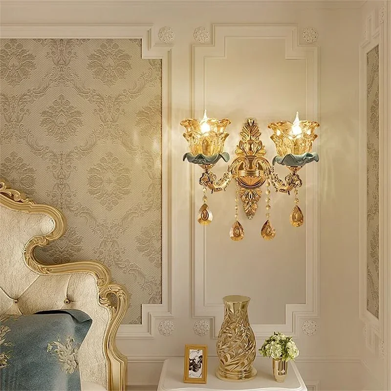 SOFEINA Luxury Crystal Wall Lamp European Living Room Bedroom Bedside Lamp Background Wall Corridor Villa Hotel Lighting image 5