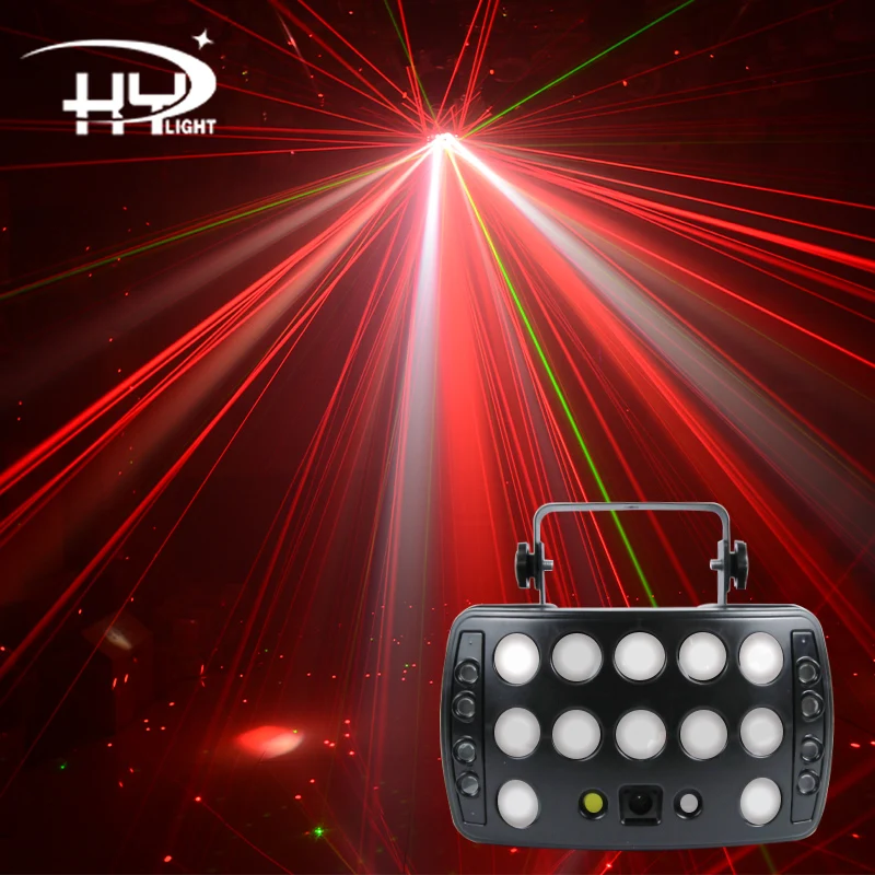 Hy lignt dj disco dall luzes led audiência vermelho e verde laser rgb led festa derby efeito feixe feriado casamento clube dança lâmpada