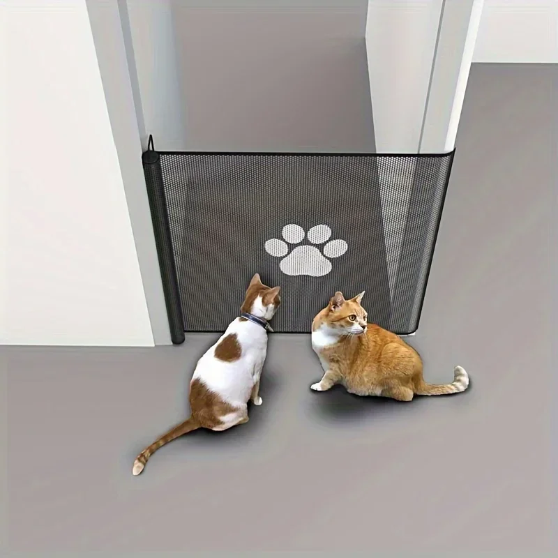 1pc Retractable Pet Gate - Durable Matte Finish, Expandable Design, No Assembly Required, for Cats & Dogs, Ideal for Hallways