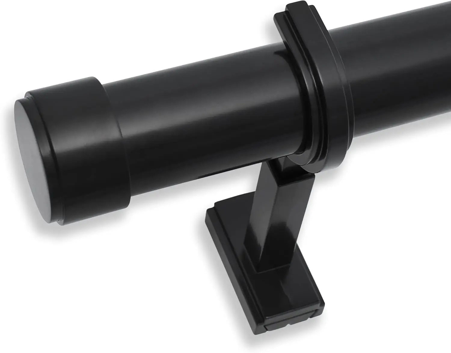 

Luxury Curtain Rods for Windows 1 1/4 inch Fixed Length Set, Heavy Duty Non-Adjustable, Tuxedo Black, Easy Install