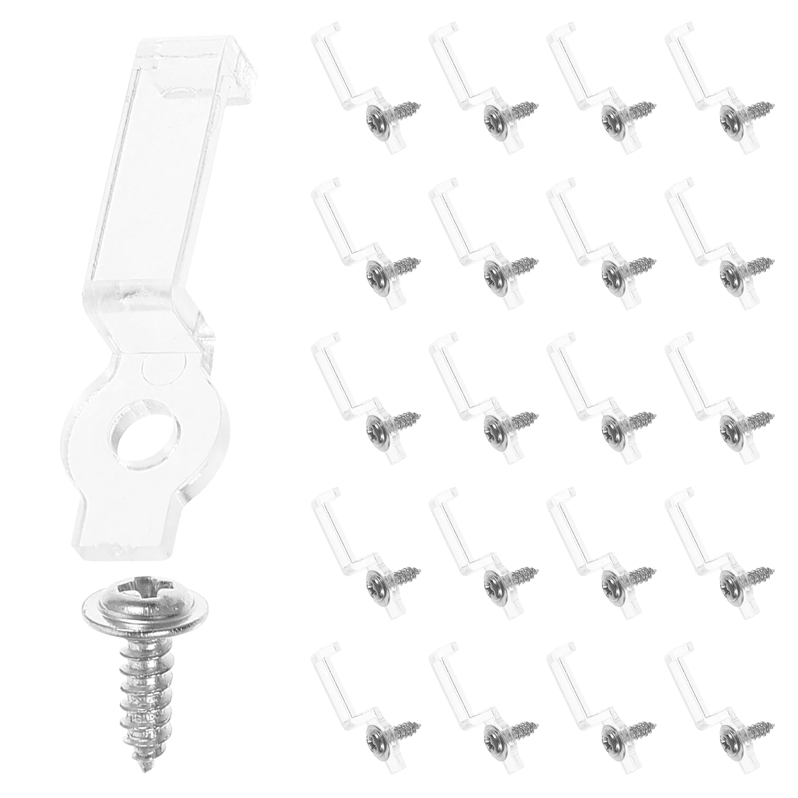 

100Pcs Light Strip Mounting Clips LED Brackets for 10mm Wide Strips Fixing Clips for LED Strip Lights Screw Included