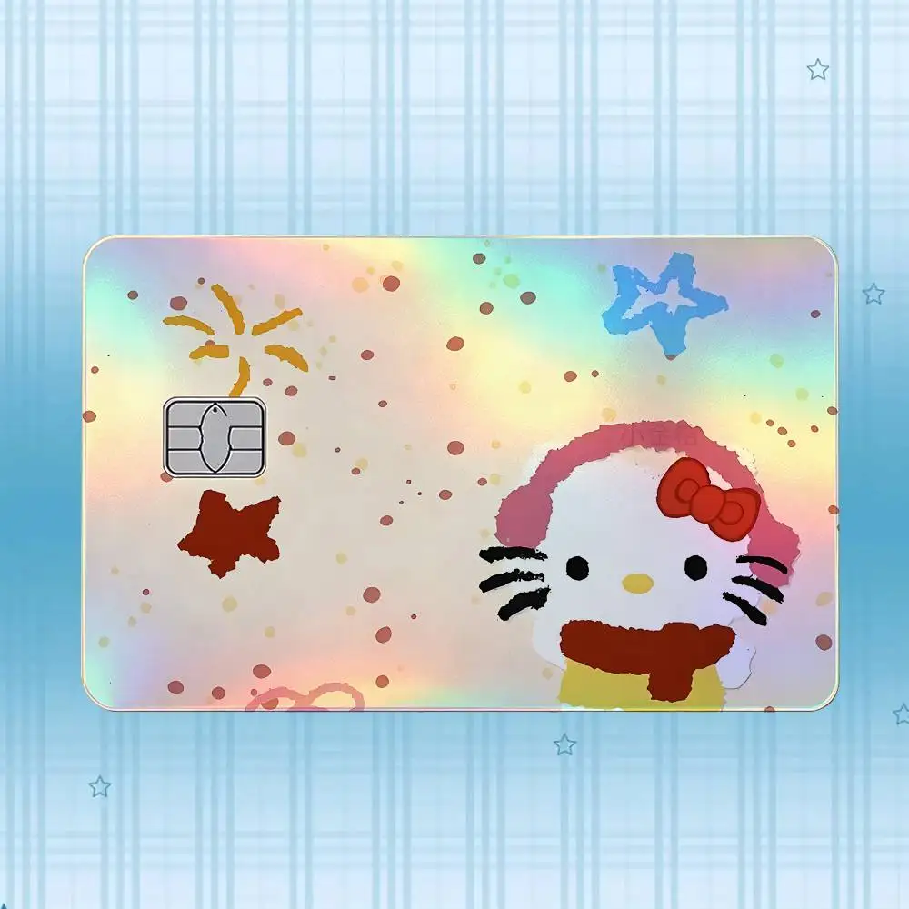 H-Hello Kitty Laser-Holografischer Karten-Skin-Aufkleber für Kredit- und Debitkarten – 4 Stück/Set, wasserfester, kratzfester Schutz – Detail 9