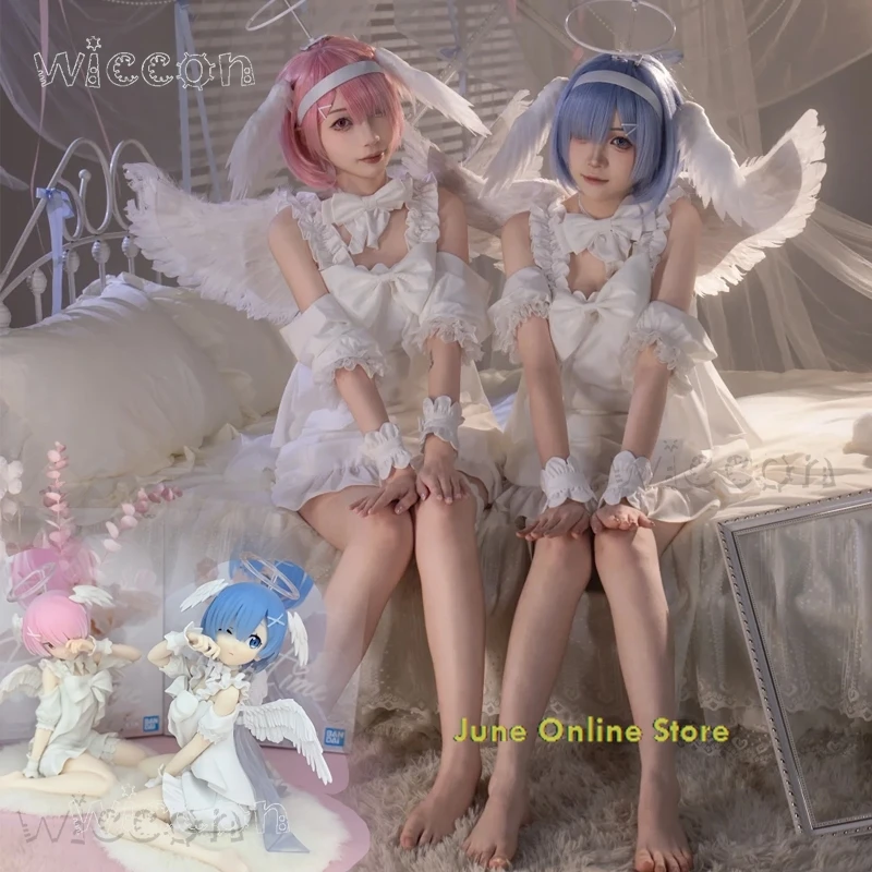 Re:0 Ram & Rem Relax Time Pajama - Sweet White Dress Props Zero Women's Halloween Figure Style Costume Cosplay Full Costumes Set - view 2