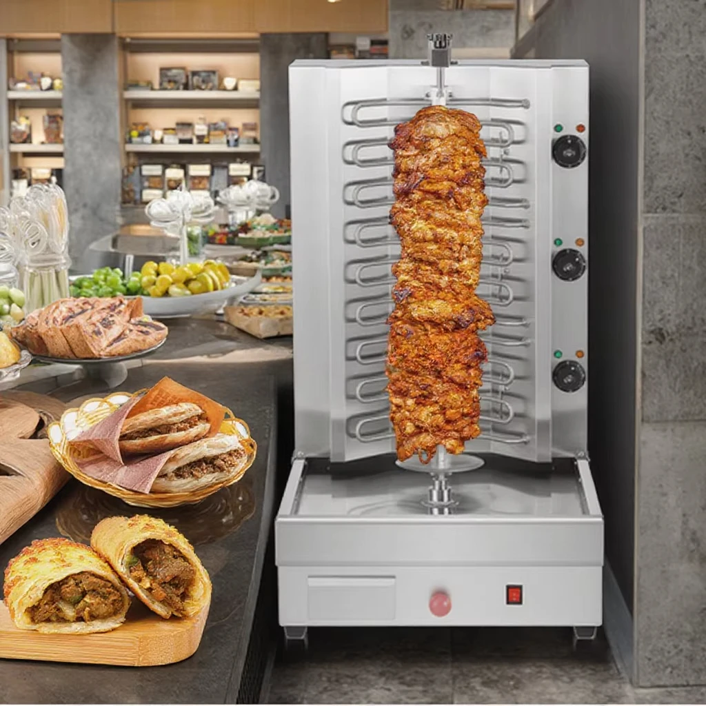 Commercial Used Stainless Steel Kebab Grill Machine Electrical Rotation Design for Retail and Food Shop Competitive Price