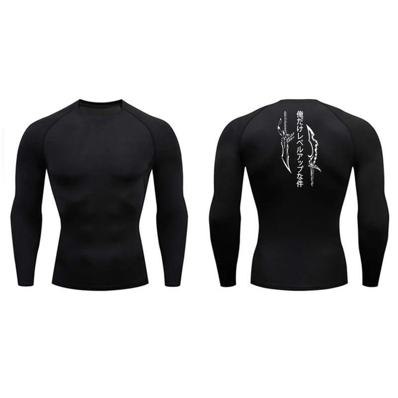 Dagger Print Compression Shirts for Men Athletic Quick Dry Tshirt Tops Rash Guard Gym Workout Running Baselayers Undershirts