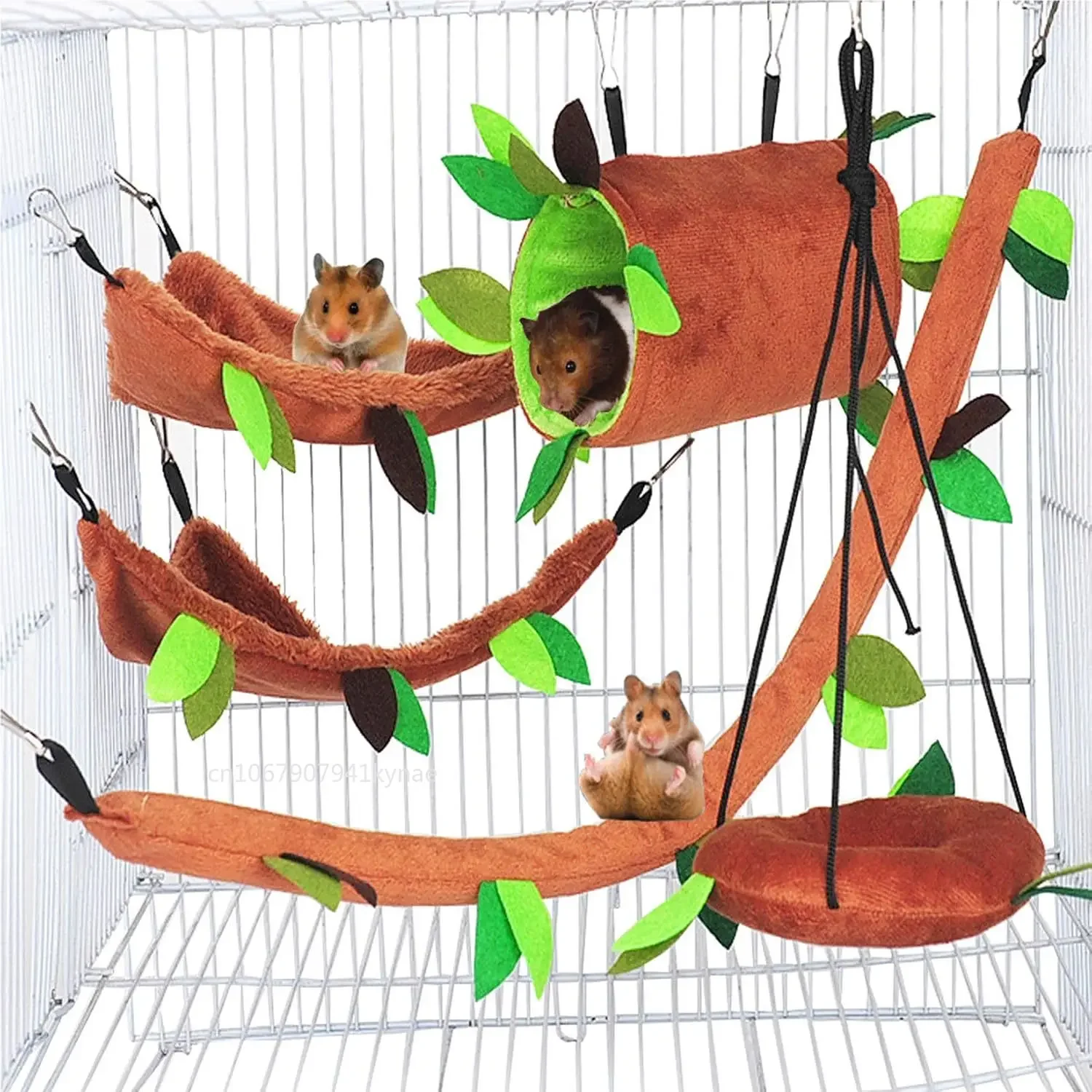 Hamster Hammock Small Animals Hanging Warm Bed House Rat Cage Nest Accessories Toy Hanging Tunnel Swing for Hamster Sugar Glider