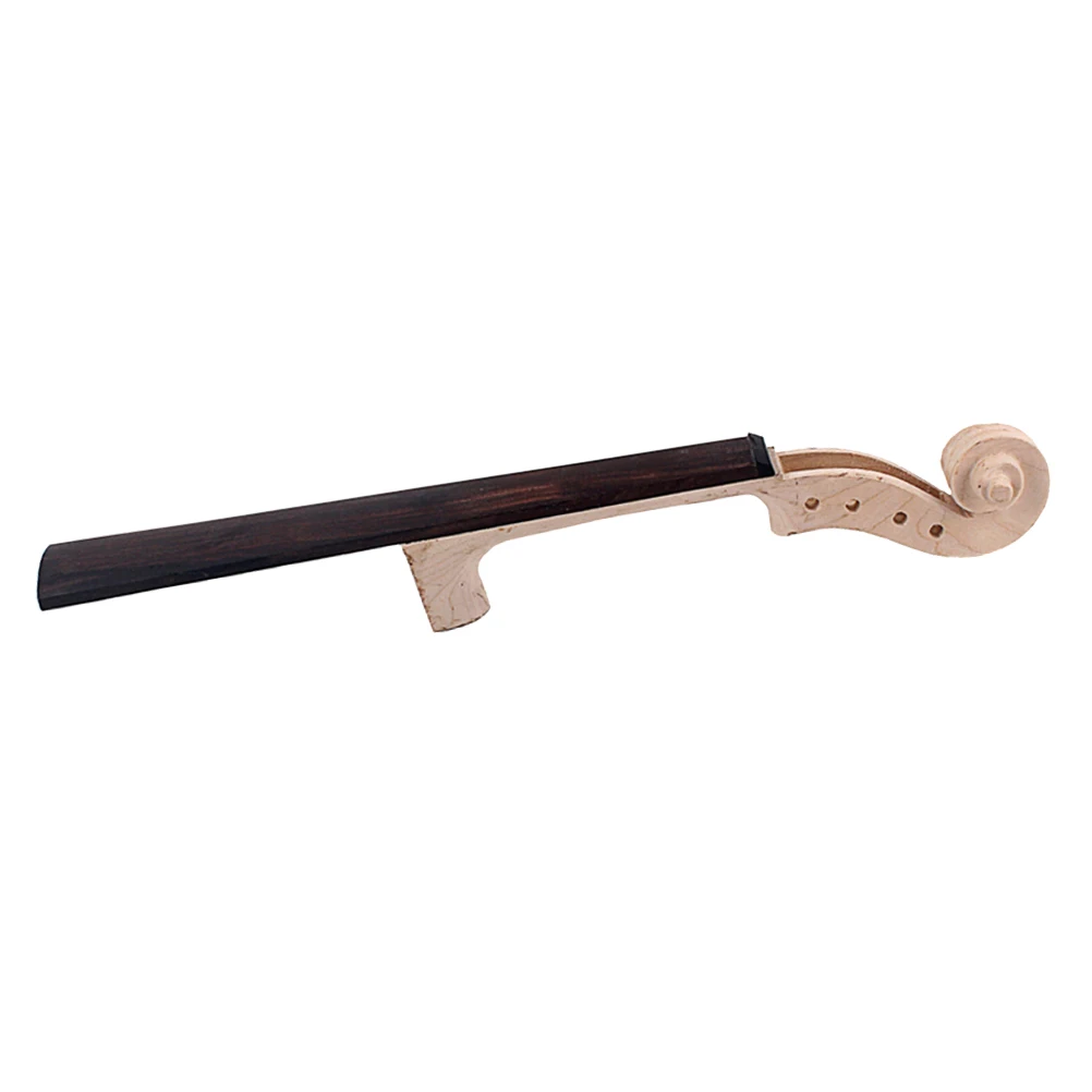

Violin Head Ebony Fingerboard for Wooden Neck Manual with Hand Carved Scroll Black