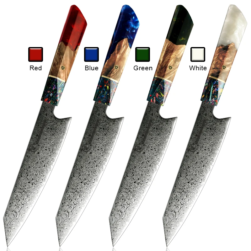 8 Inch Kiritsuke Kitchen Knife AUS-10 Japanese Damascus Chef Knife Meat Fish Sushi Sashimi Knives Cutlery Tools GRANDSHARP