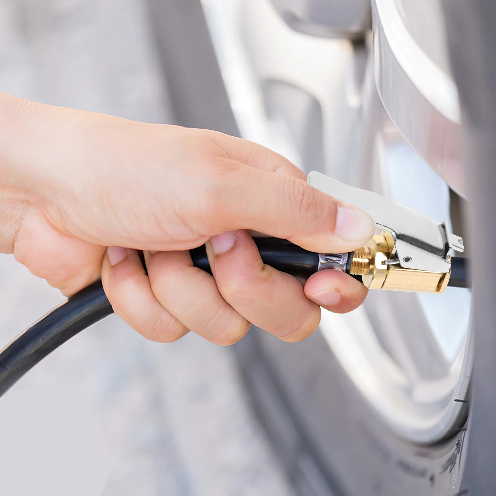 

Air Pump Nozzle Car Valve Adapter Motorcycle Chuck Versatile Design Easy Conversion High Strength Hardness Durability