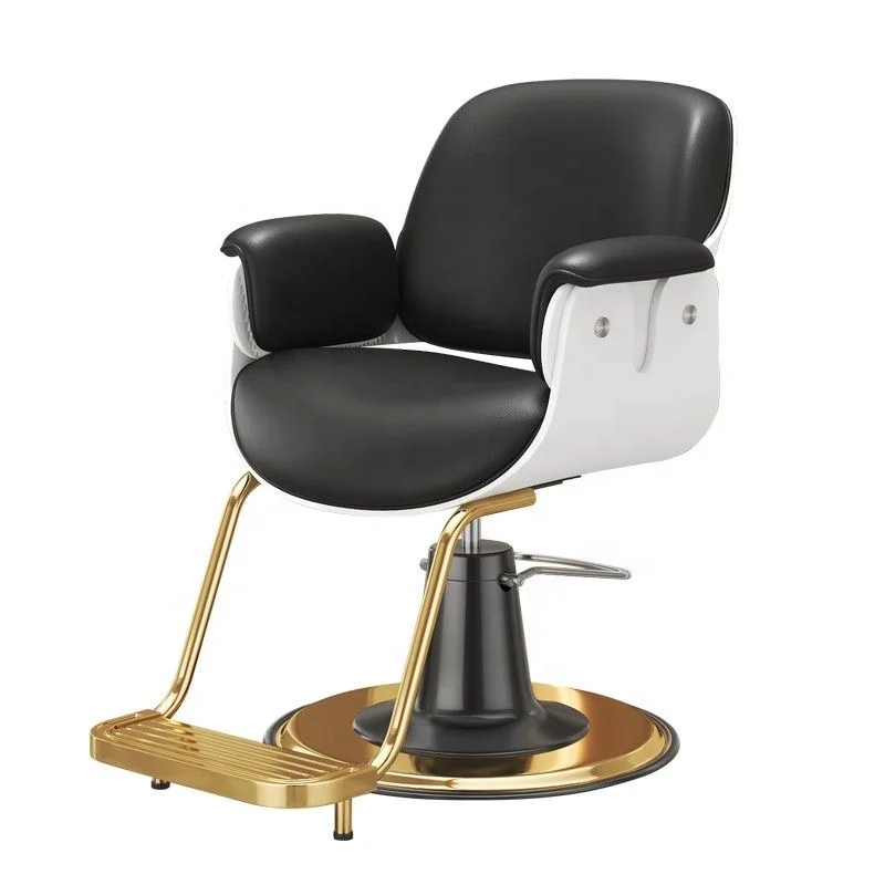 

High Quality New Design European Hair Salon Hot Sale White Hair Salon Chair with Silver Base