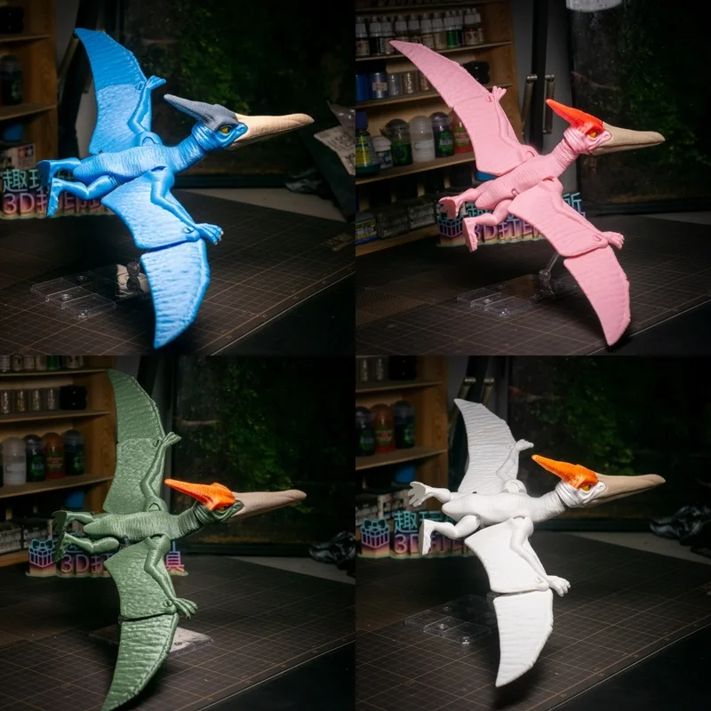 

In Stock 3d Printed Quetzalcoatlus Articulated Dinosaur Toy Realistic Pterosaur Action Figure Multi-Jointed Movable Model