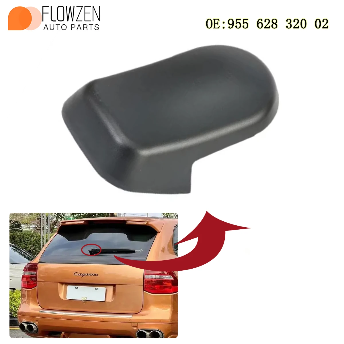 Tapa de cubierta de tuerca de brazo de limpiaparabrisas limpiaparabrisas trasero OE 95562832002 para Porsche Cayenne MK1 2003-2010