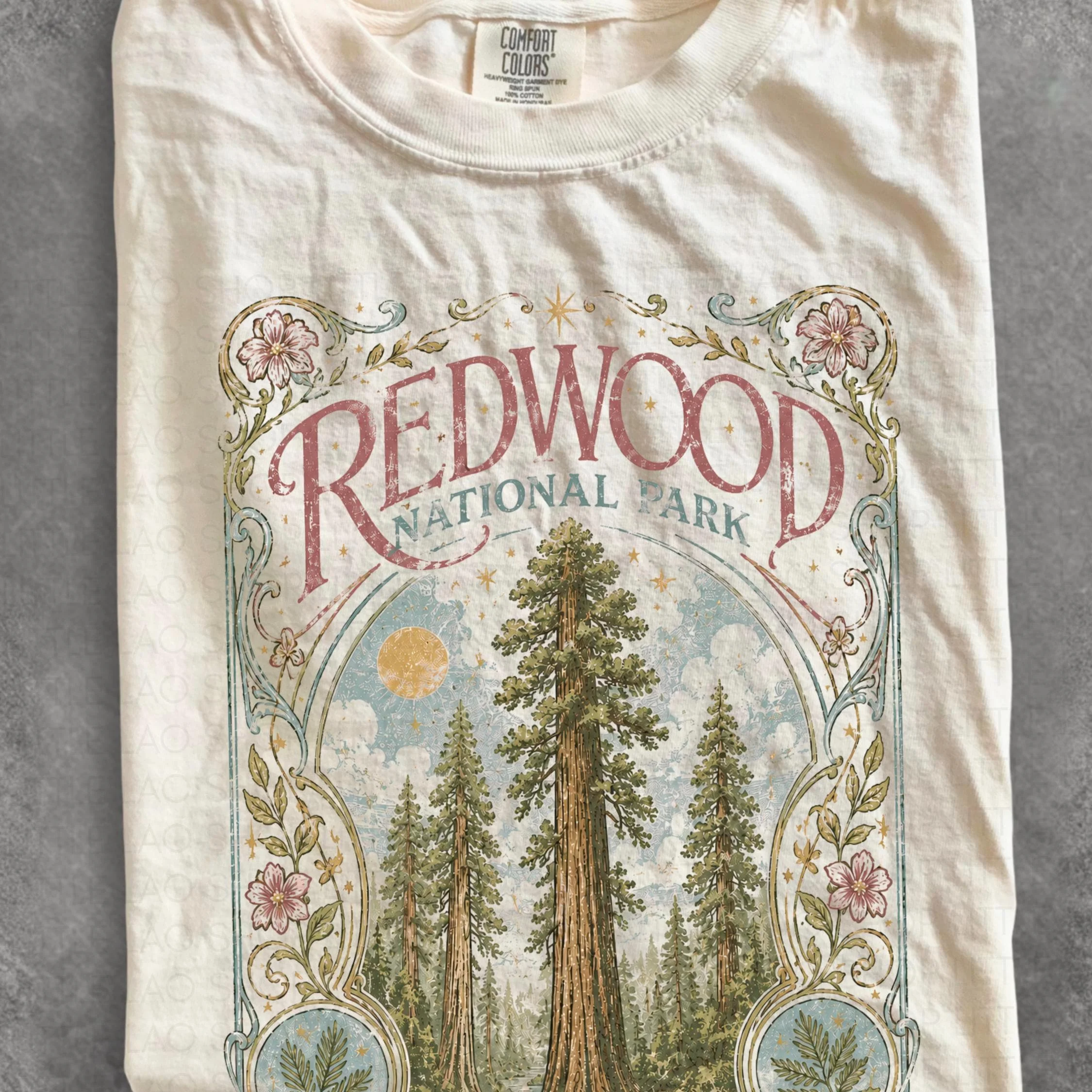 Redwood National Park Shirt: Vintage Botanical Forest Tee, Among Giants Find Peace, Cottagecore Nature Shirt, California T-shirt