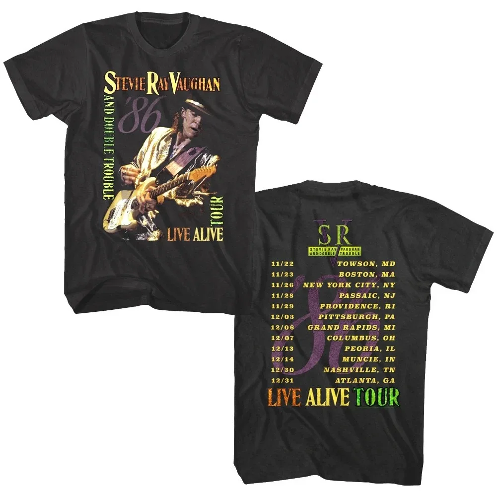

Футболка Stevie Ray Vaughan & Double Trouble LIVE ALIVE Tour 1986 года, мужская и женская футболка с круглым вырезом в стиле рок-группы из чистого хлопка