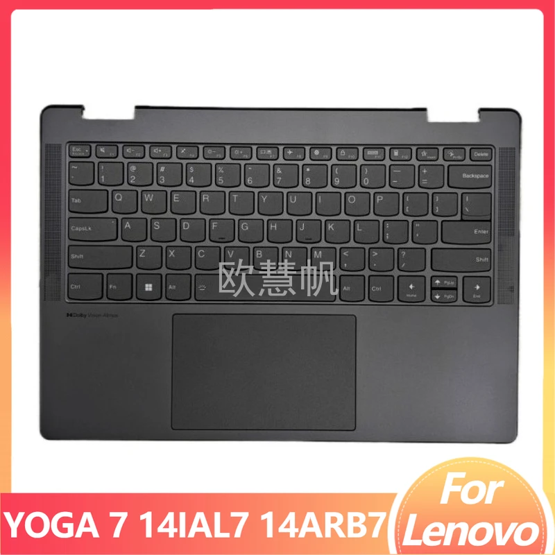 

M New for Lenovo YOGA 7 14IAL7 14ARB7 14IAP7 Laptop Palmrest Upper Cover with US Keyboard Touchpad Grey 5CB1J02482