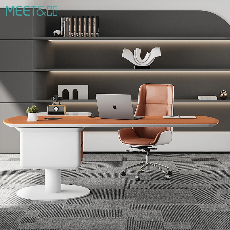 High-End Modern Rotating Executive Desk Wooden Fashion Office Furniture Modular Extendable Convertible Revolving For Boss/CEO