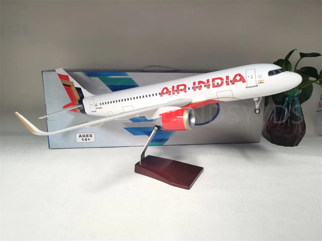 

Scale 47cm Model Air India A320 Neo Aircraft With Base Display Plane Aircraft Collection Decoration for Collections and Displays